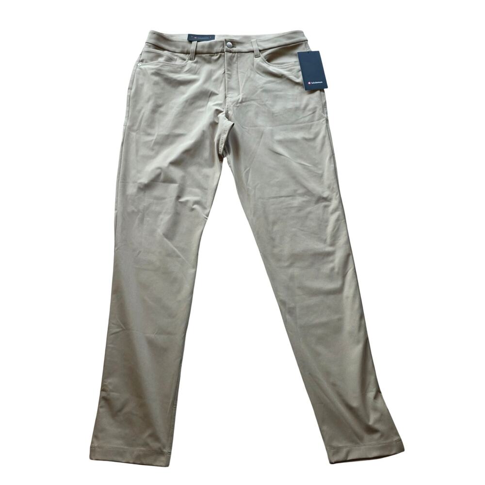 Lululemon ABC Slim-Fit 5 Pocket Warpstreme Pants 34L Khaki NWT